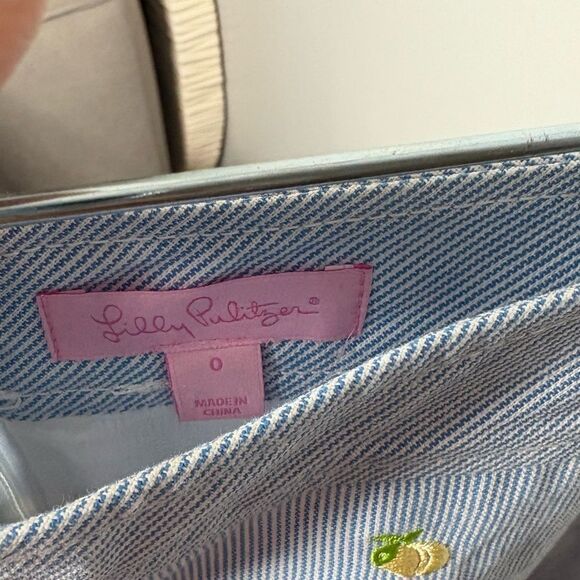 Lily Pulitzer Lemon embroidered Striped Mini Skirt - Picture 4 of 4